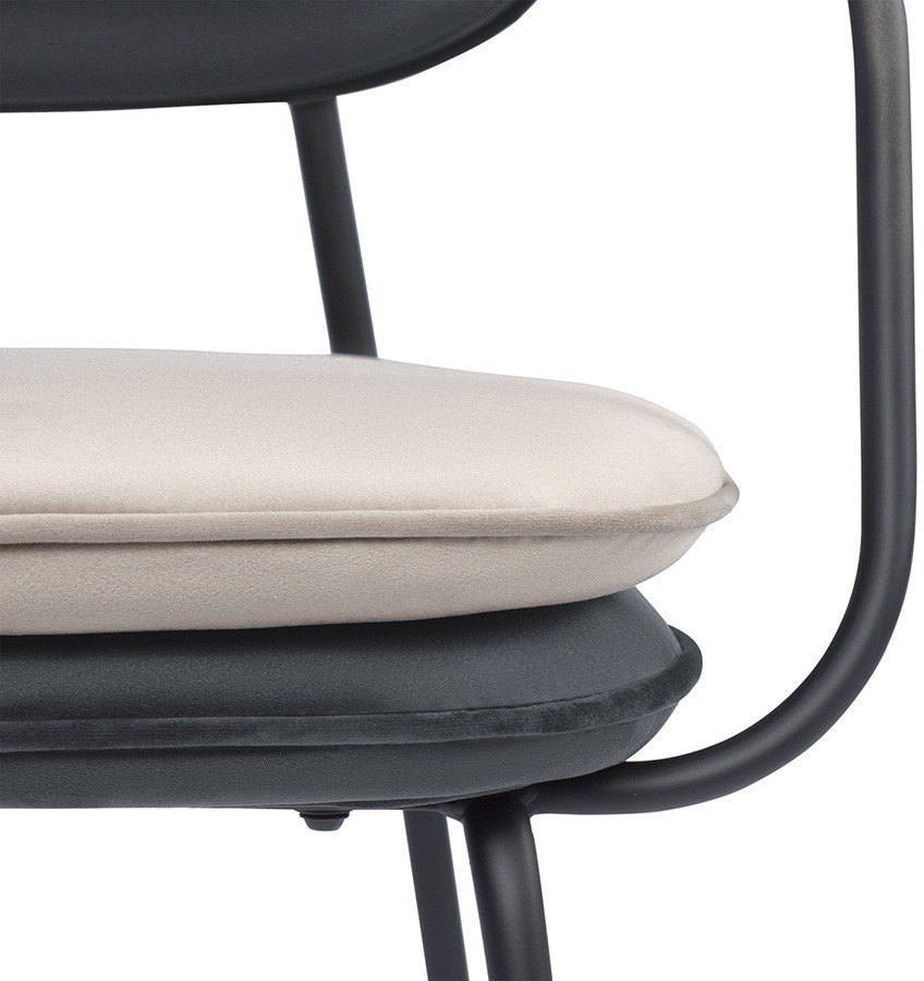 Стул с подлокотниками pea, велюр, темно-серый/бежевый (77080)