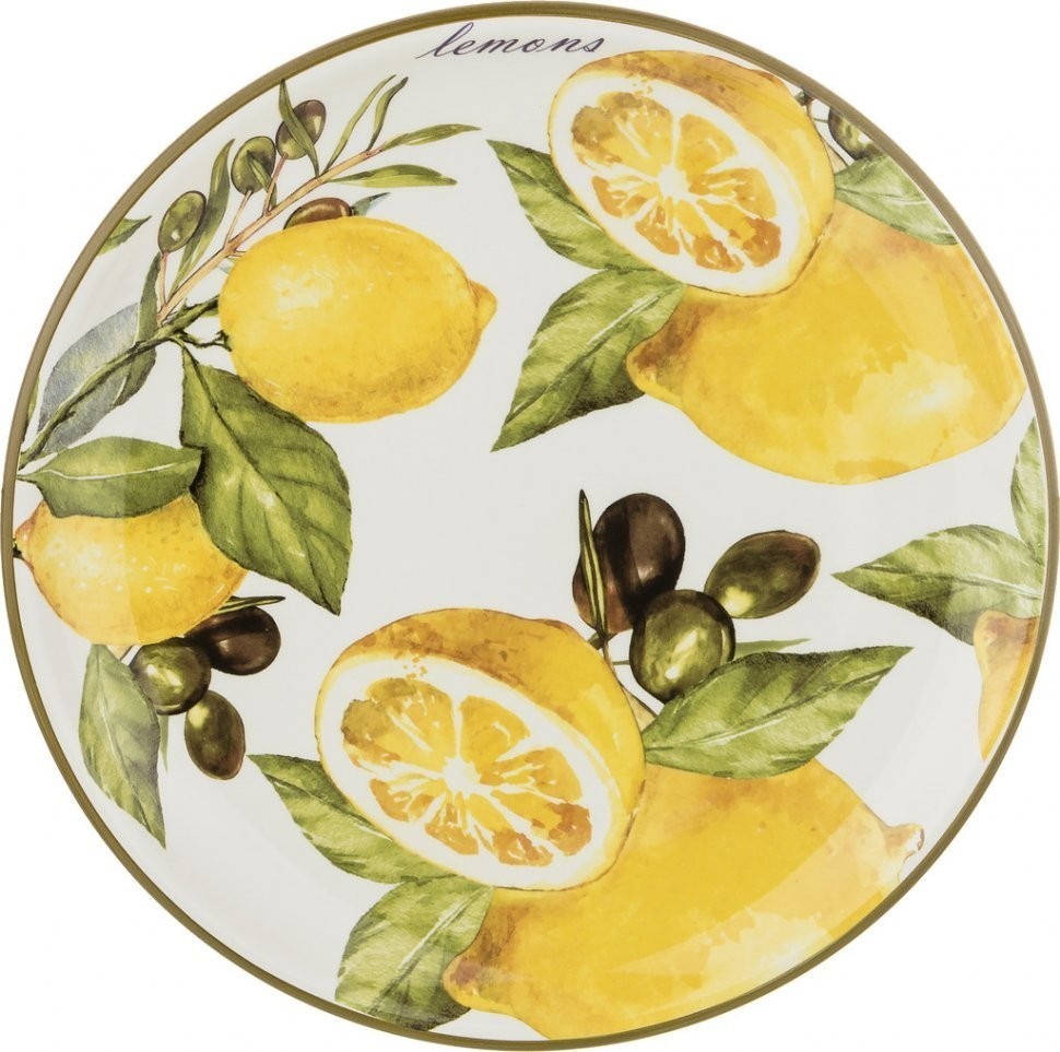 Тарелка обеденная agness "лемон три" 26*3 см (358-1554)