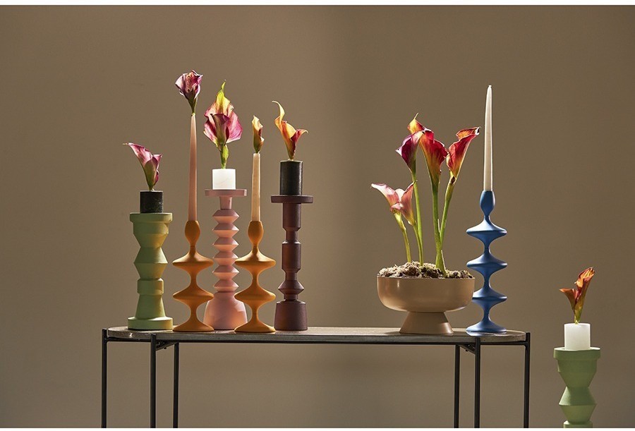 Подсвечник vivlend, 29 см, оранжевый (76301)