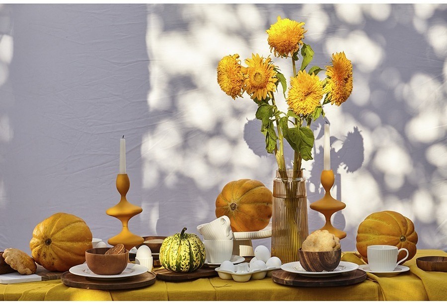 Подсвечник vivlend, 29 см, оранжевый (76301)