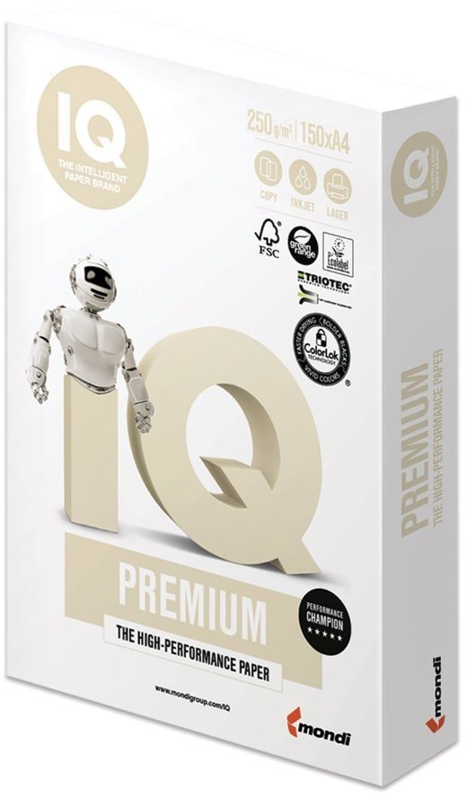 Бумага для цветной печати IQ Premium А4, 250 г/м2, 150 листов (65366)