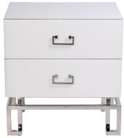 Тумба 2 ящика белая/хром 55*40*58см (TT-00009166)