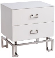 Тумба 2 ящика белая/хром 55*40*58см (TT-00009166)