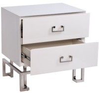 Тумба 2 ящика белая/хром 55*40*58см (TT-00009166)
