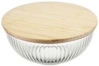 Чаша стеклянная с бамбуковой крышкой harmy, 2 л (75866)
