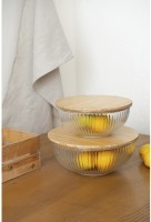 Чаша стеклянная с бамбуковой крышкой harmy, 2 л (75866)