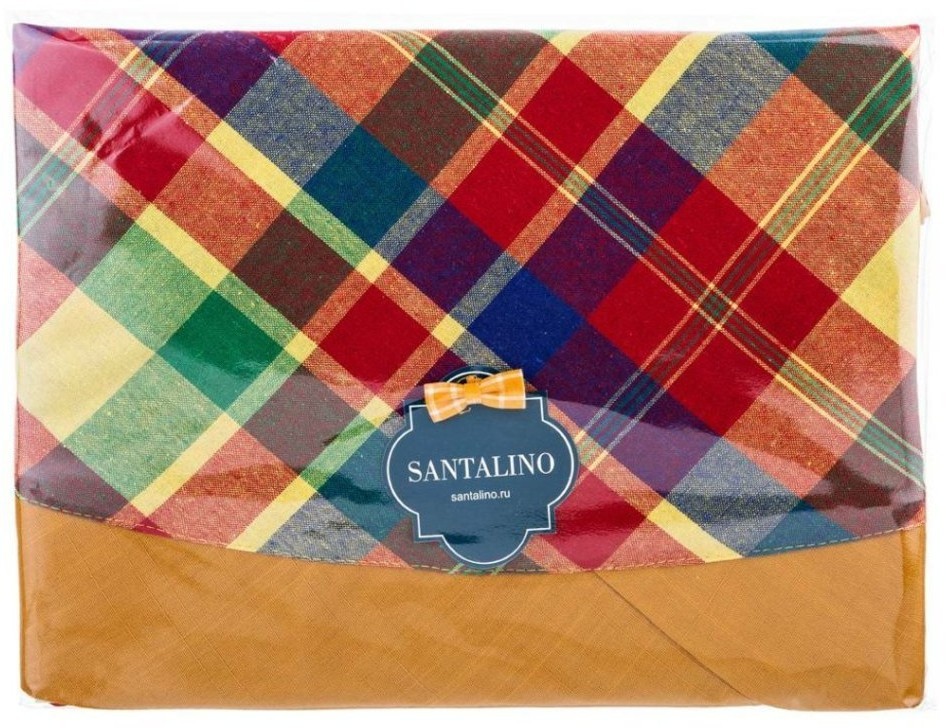 Скатерть "кантри", 140х180, 100% хлопок,горчица+ клетка красный+зелёный SANTALINO (850-878-22)
