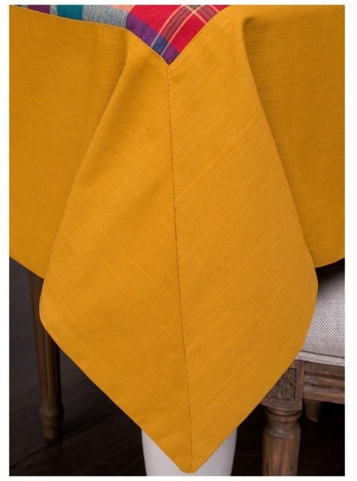 Скатерть "кантри", 140х180, 100% хлопок,горчица+ клетка красный+зелёный SANTALINO (850-878-22)