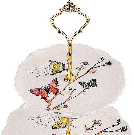 Конфетница 3-х ярусная Бабочки в саду LORAINE (60133)