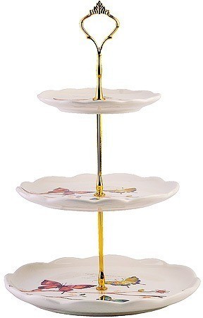 Конфетница 3-х ярусная Бабочки в саду LORAINE (60133)