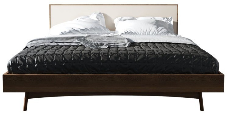 Кровать в Скандинавском стиле двуспальная Bruni white 160*200 арт BR-16WH-ET