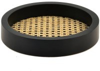 Поднос из дерева и ротанга круглый woodnes, D23 см, черный (74811)