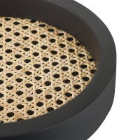 Поднос из дерева и ротанга круглый woodnes, D23 см, черный (74811)