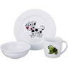 Набор посуды на 1 персону 3 пр. "зверята": кружка 300мл+тарелка 21,5см + салатник 15см. DUBI (606-831)