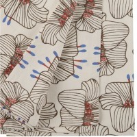 Скатерть из хлопка молочного цвета с принтом Цветы из коллекции prairie, 170х250 см (69828)