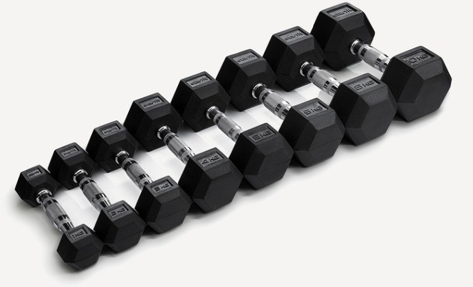 Гантель гексагональная Starfit DB-301 2 кг, обрезиненная, черный (1484589)