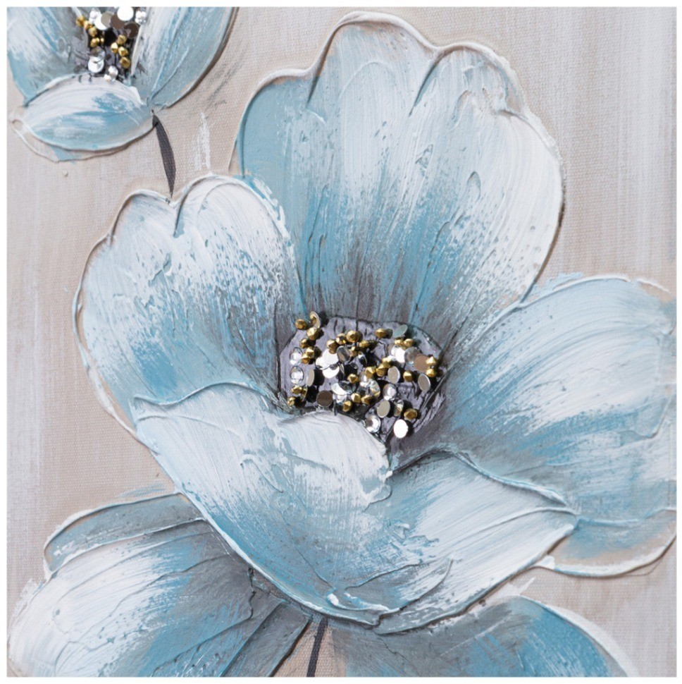 Комплект из 2-х картин "голубой цветок" 30х60х2,5 см (каждая) Bronco (534-217)