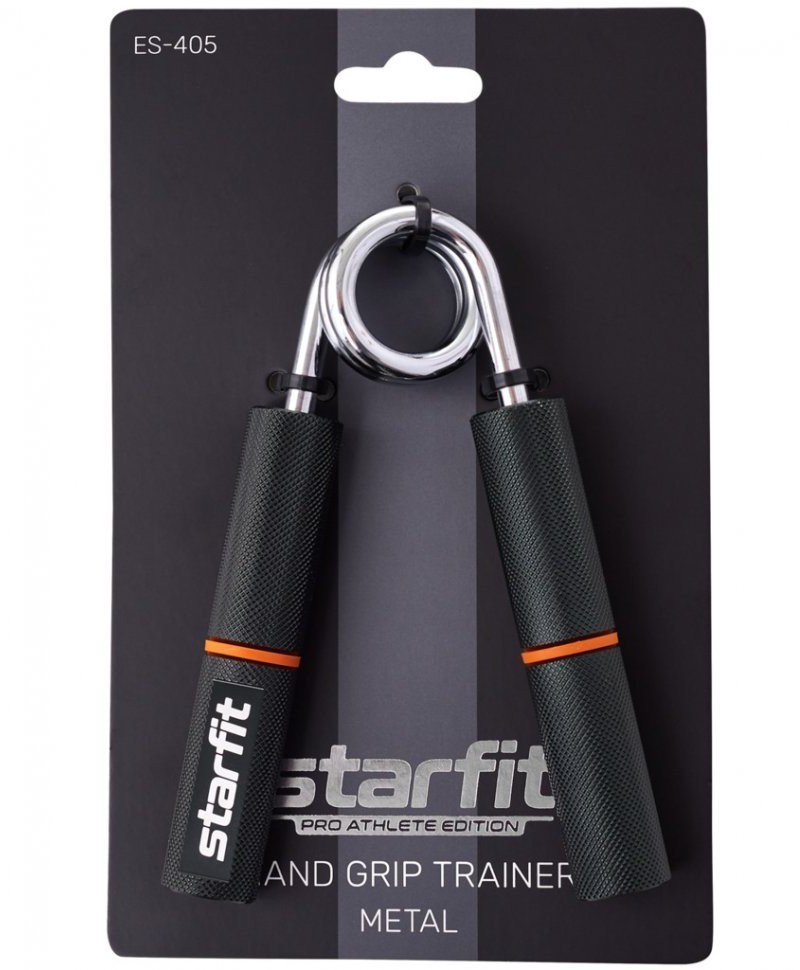 Эспандер кистевой ES-405 пружинный, 45 кг, металлический, черный/оранжевый (1121051)