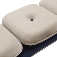 Банкетка pea, велюр, бежевая/темно-синяя (76125)