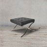 Пуф Барселона EC-010/YM20371, нержавеющая сталь, кожа, Black, ROOMERS FURNITURE