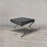Пуф Барселона EC-010/YM20371, нержавеющая сталь, кожа, Black, ROOMERS FURNITURE