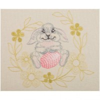 Набор &quot;пасхальный заяц&quot;, салфетка 40х40, 1шт,беж , вышивка, 100%хлопок, SANTALINO (850-841-83)