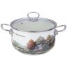 Кастрюля agness эмалированная со стеклянной крышкой серия "family house", 3,8 л диа. 22см (943-068)