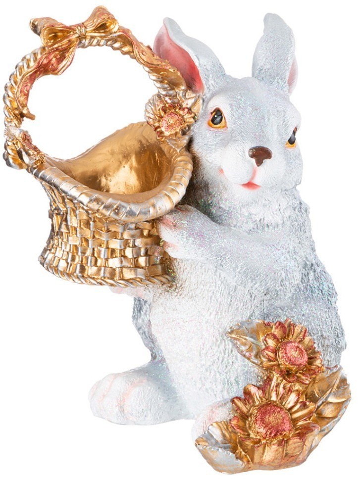 Фигурка декоративная "зайка с лукошком" 30*24*34,5 см Lefard (169-741)