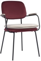 Стул с подлокотниками pea, велюр, бордовый/бежевый (77077)