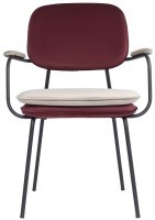 Стул с подлокотниками pea, велюр, бордовый/бежевый (77077)