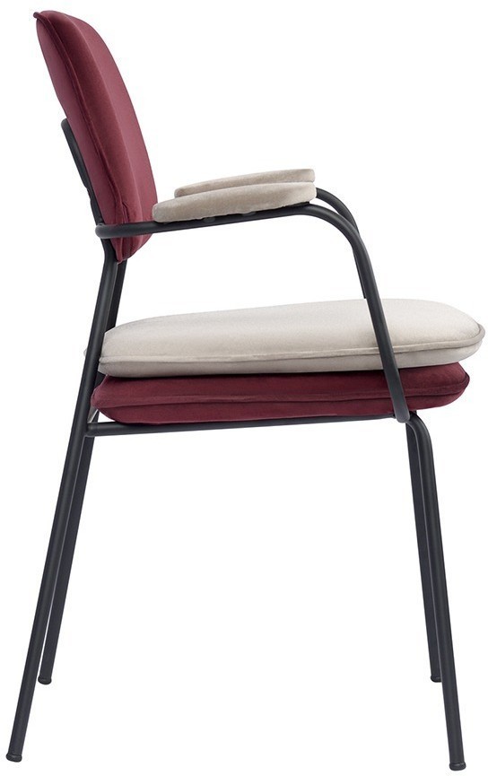 Стул с подлокотниками pea, велюр, бордовый/бежевый (77077)