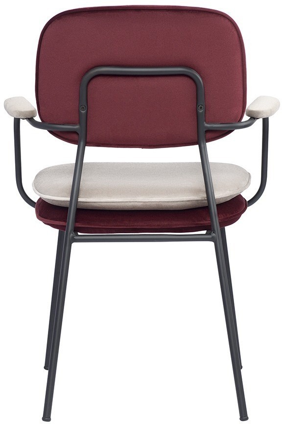 Стул с подлокотниками pea, велюр, бордовый/бежевый (77077)