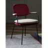Стул с подлокотниками pea, велюр, бордовый/бежевый (77077)