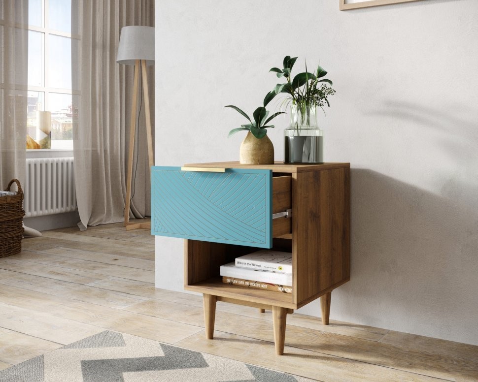 Тумбочка с верхним ящиком Line LN10/GR1/blue-ET
