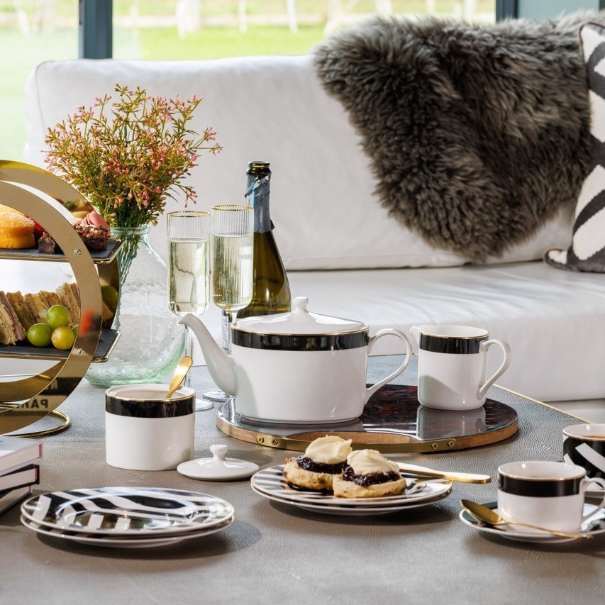 Набор из 2 чайных пар фарфоровых Luxe Deco 200 мл Mikasa MKLDBANDCUPPK2