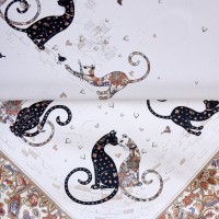 Скатерть &quot; парижские коты&quot; 110х140см ,белый ,100% хлопок ,твил с пропиткой Lefard (850-746-20)