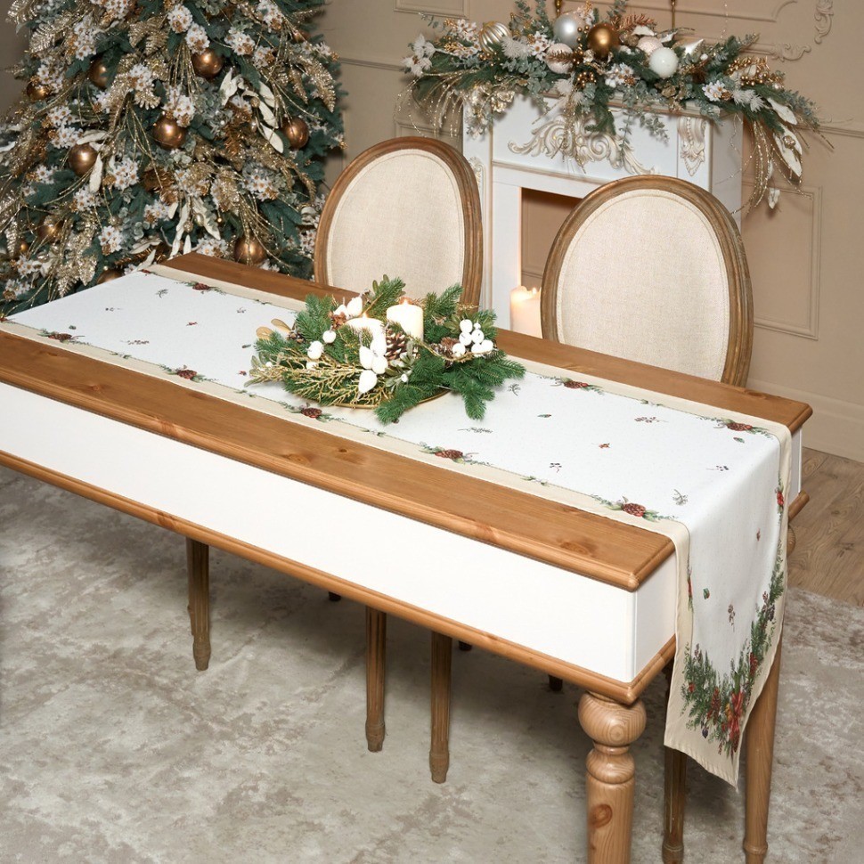 Дорожка на стол "celebration", 45х215см, бежевый, 100% хлопок,твил Lefard (850-734-32)