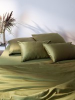 Простыня из премиального сатина оливкового цвета из коллекции essential, 240х270 см (79837)