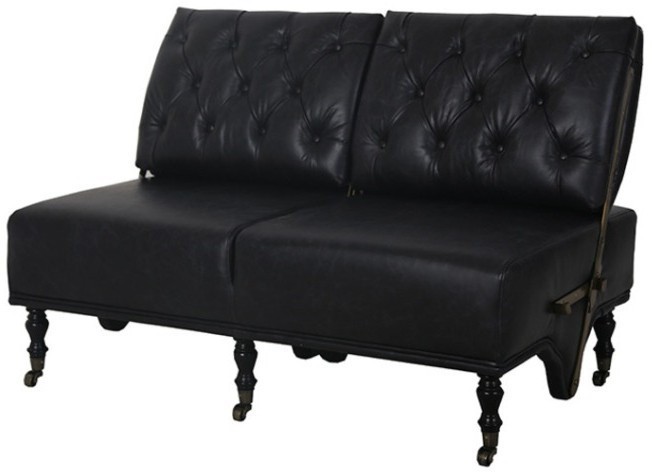 Диван S0170-2D/#B76, Кожа, Black, ROOMERS FURNITURE