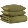 Комплект постельного белья из премиального сатина оливкового цвета из коллекции essential, 150х200 с (79820)