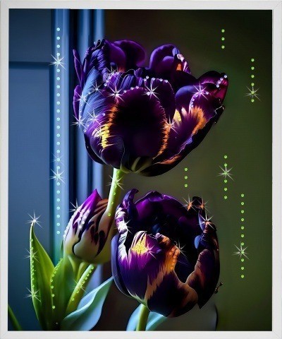 Картина ЛИРИКА ПЛЕНИТЕЛЬНОЙ НОЧИ с кристаллами Swarovski (3175)