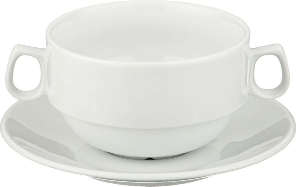 Бульонница с блюдцем "евро" 300 мл.высота=6 см.без упаковки M.Z. (655-635)