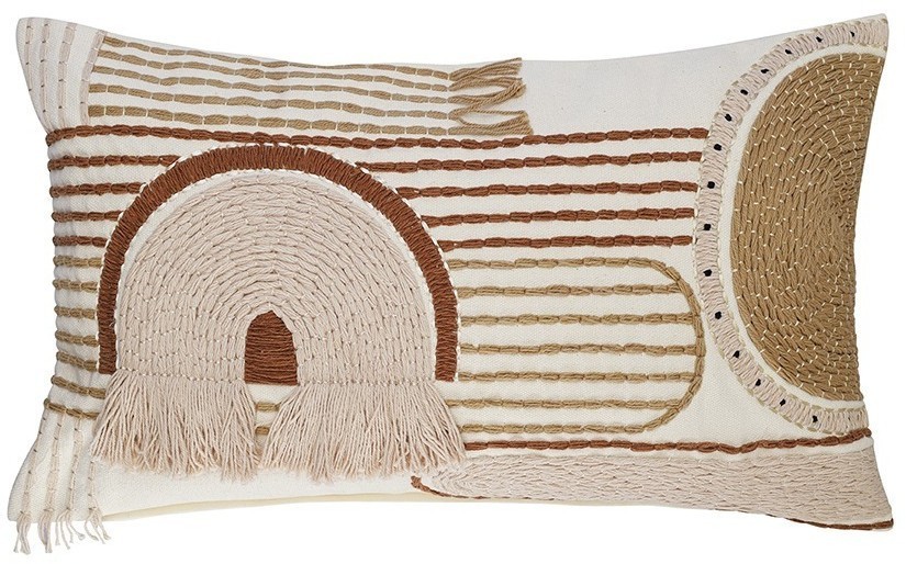 Чехол на подушку декоративный beige geometry из коллекции ethnic, 35х60 см (77698)