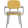 Стул с подлокотниками pea, велюр, желтый/бежевый (77078)