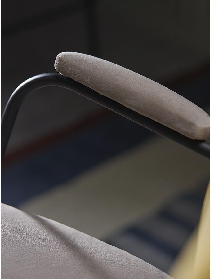 Стул с подлокотниками pea, велюр, желтый/бежевый (77078)