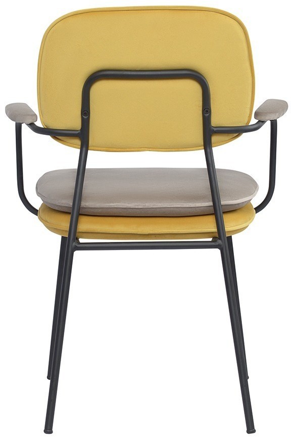 Стул с подлокотниками pea, велюр, желтый/бежевый (77078)