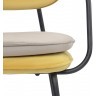 Стул с подлокотниками pea, велюр, желтый/бежевый (77078)