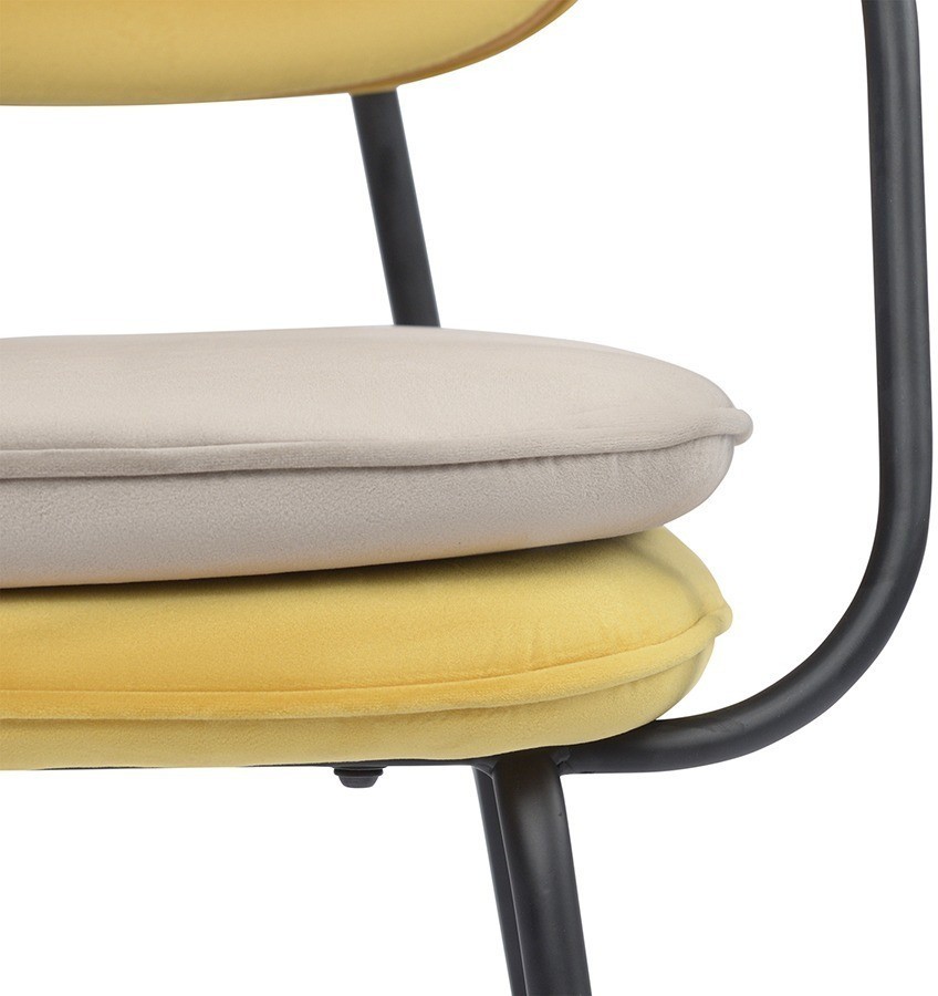 Стул с подлокотниками pea, велюр, желтый/бежевый (77078)