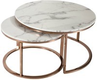 Столик приставной marit, 80х45 см, 60х40 см, мрамор/золото (74276)