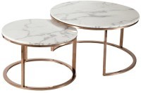 Столик приставной marit, 80х45 см, 60х40 см, мрамор/золото (74276)